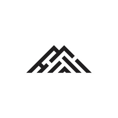 simple triangle stripes geometric mountain logo vector