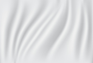 Fototapeta premium Abstract fabric background. White and grey silk fabric and wave background. copy space