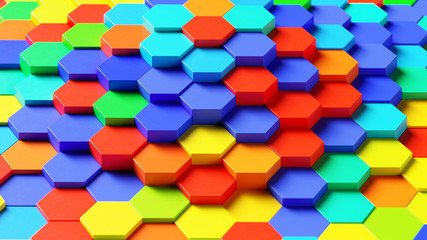 Hintergrund Struktur aus vielen bunten Hexagonen