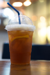 Orange and coffee with ice