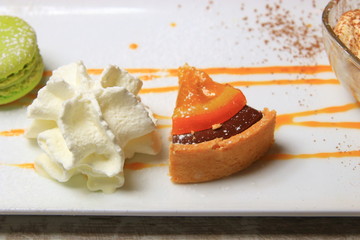 dessert plate of pie and chantilly