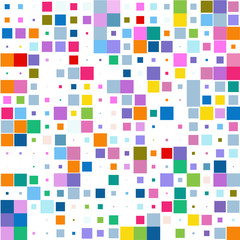 Mosaic of a colorful squares on a white background