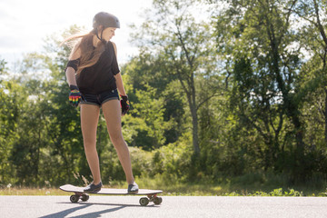 Teen Girl Skateboarding