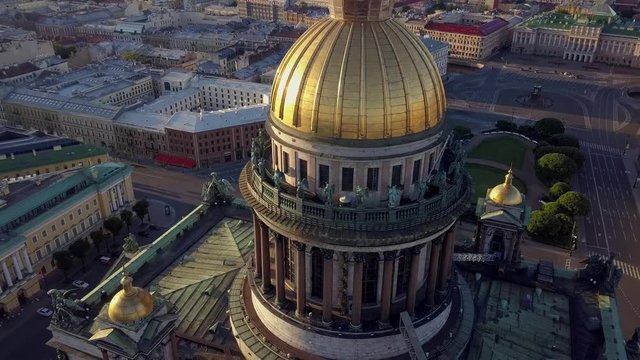 Aerial view. St. Petersburg. Isakiev Square, Isakievsky Cathedral.