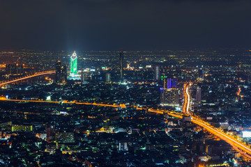 Fototapeta na wymiar high view of city in night time