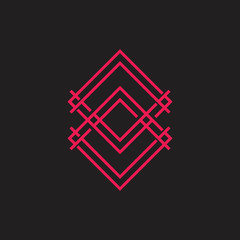 linked frame geometric lines art vector