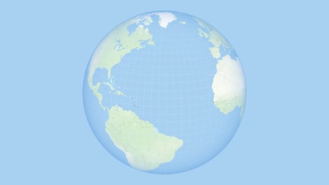 Zoom to Spain with the Canary Islands. State Borders and Capitals. World Zoom Into Kingdom of Spain - Planet Earth. Political Borders of European and North African Countries. Balearic Islands.