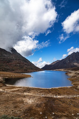 The beautiful lake and its reflection at Sela Pass in Arunachal Pradesh