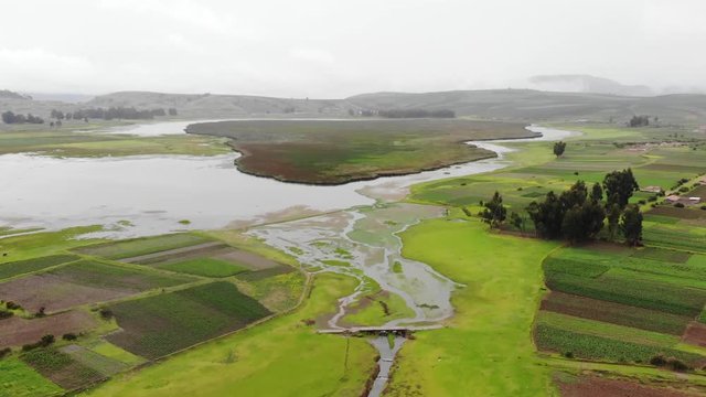 aerial view of the river