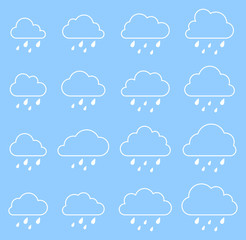 Obraz premium Cloud and rain, storm on blue background