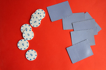 poker playing cards chips background