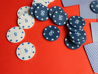 poker playing cards chips background