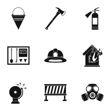 Fire icons set. Simple illustration of 9 fire vector icons for web