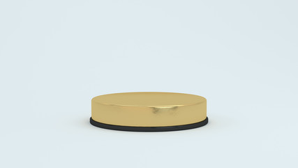 3d render abstract platforms with golden part. Realistic mock up for promotion, banners background, product show.