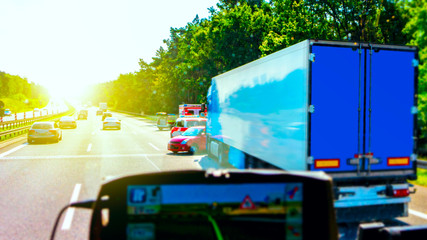 Traffic accident. accident with a car, ambulance, police.