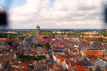 Fototapeta na wymiar View from Bruges, Flanders. 