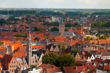 Fototapeta na wymiar View from Bruges, Flanders. 