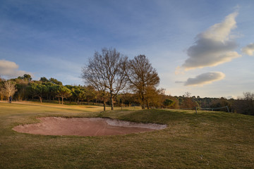 Colores de otoño en el campo de golf en El Montanyá,El Brull, Cataluña