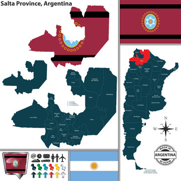 Map of Salta Province, Argentina