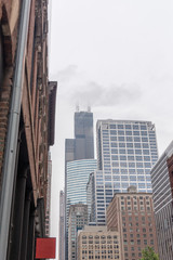 Fototapeta na wymiar Clouds over skyscrapers in Chicago
