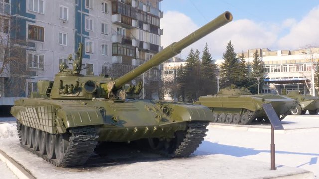 T-72 tank. Zhukov square in Novokuznetsk.
