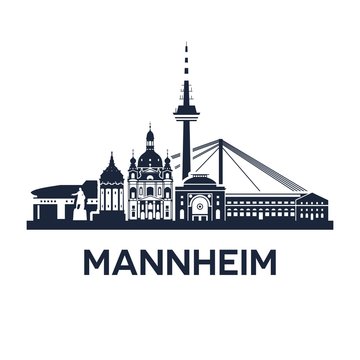 Skyline emblem of Mannheim, city in the southwestern part of Germany
