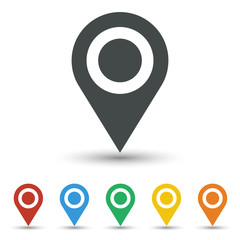 Map pin icon set flat design