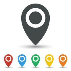 Map pin icon set flat design