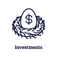 Retirement Investments and Dividend Income, Mutual Fund, IRA Icon set