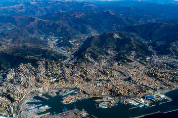 Genoa Italy aerial view