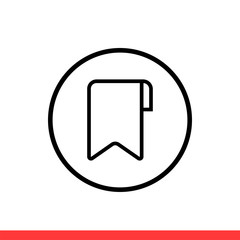 Bookmark vector icon, favorite save symbol. Simple, flat design for web or mobile app