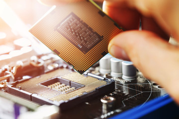 Electronic engineer of computer technology. Maintenance computer cpu hardware upgrade of...