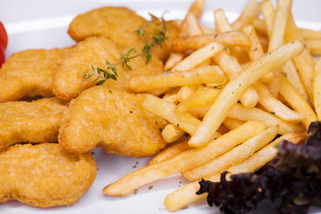  Pile of a potato french fries