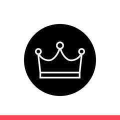 Crown vector icon, king symbol. Simple, flat design for web or mobile app