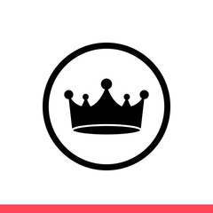 Crown vector icon, king symbol. Simple, flat design for web or mobile app