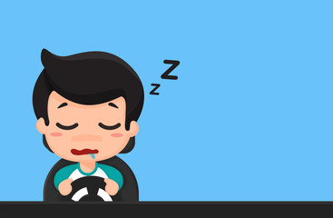 Cartoon travel of drunken people, sleepy, use the phone while driving Life threatening.