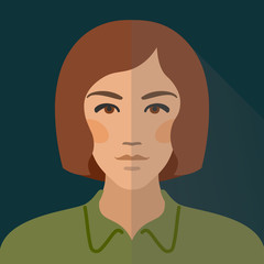 yang modern girl flat material design icon
