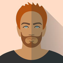 yang modern boy flat material design icon