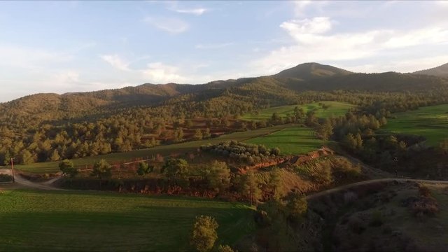 Aerial view of the Troodos mountains in Cyprus.