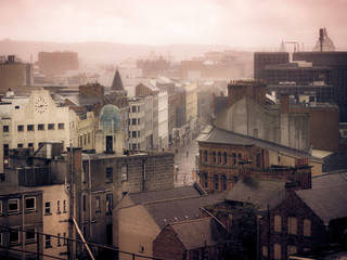 Rooftops, Belfast UK - obrazy, fototapety, plakaty