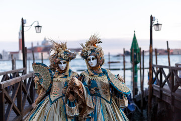 Obraz na płótnie Canvas Venice, Italy. Carnival of Venice, beautiful masks at St. Mark's Square