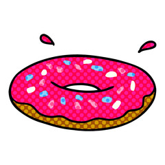 cartoon doodle of an iced ring donut