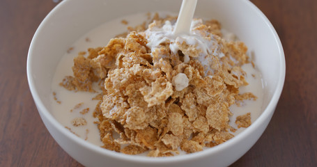 Eat with cereal breakfast