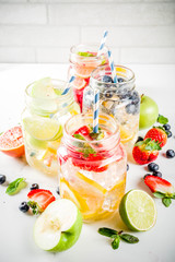Various fruit and berry lemonade