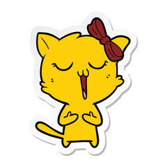 sticker of a cartoon cat