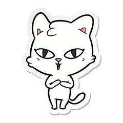 sticker of a cartoon cat