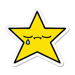 sticker of a cute cartoon gold star