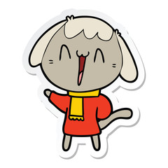 sticker of a cute cartoon dog