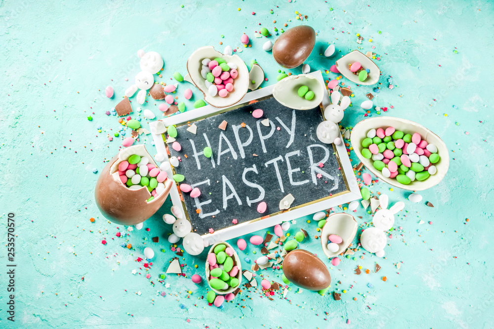 Wall mural Easter sweets background