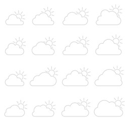 Mostly cloudy icon on white background